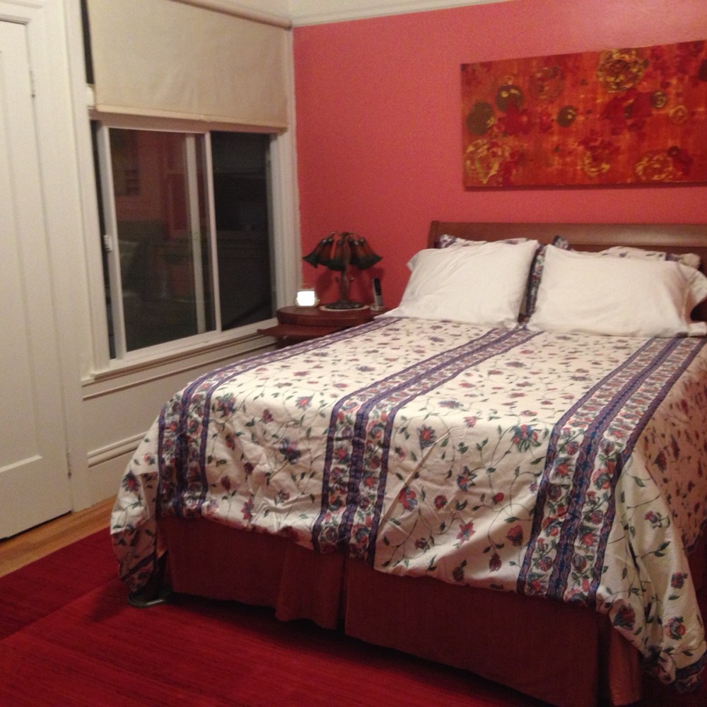 Vintage Cohama Riverdale Floral Patterned King Size Bedspread with Blue Accents